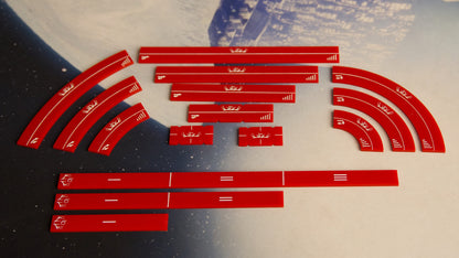 Acrylic X-Wing 2.0 movement template and range ruler set